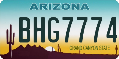 AZ license plate BHG7774