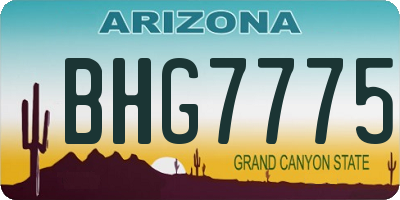 AZ license plate BHG7775