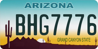 AZ license plate BHG7776