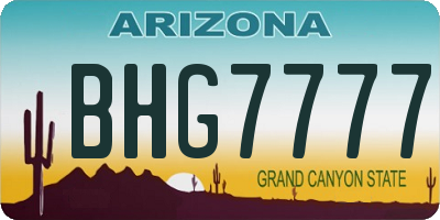 AZ license plate BHG7777