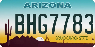 AZ license plate BHG7783