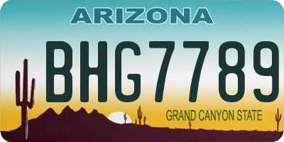 AZ license plate BHG7789