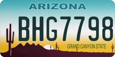 AZ license plate BHG7798