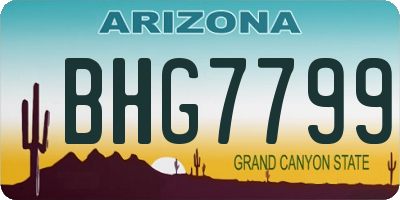AZ license plate BHG7799