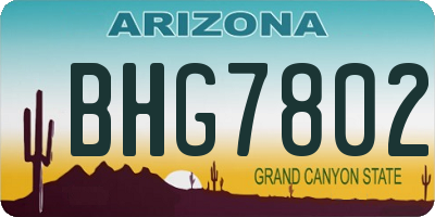 AZ license plate BHG7802
