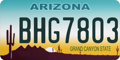 AZ license plate BHG7803