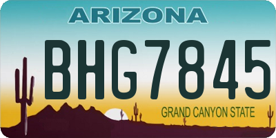 AZ license plate BHG7845