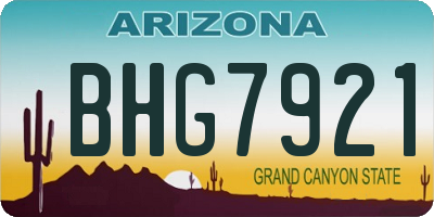 AZ license plate BHG7921