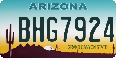 AZ license plate BHG7924
