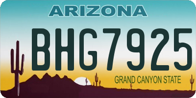 AZ license plate BHG7925