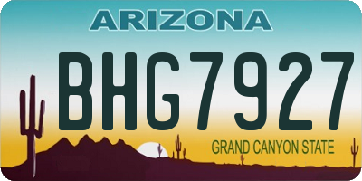 AZ license plate BHG7927