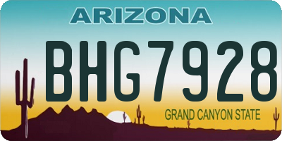 AZ license plate BHG7928
