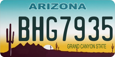 AZ license plate BHG7935