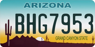 AZ license plate BHG7953