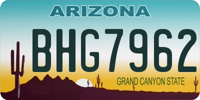 AZ license plate BHG7962