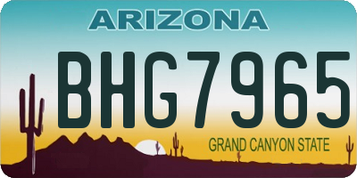AZ license plate BHG7965