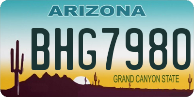 AZ license plate BHG7980