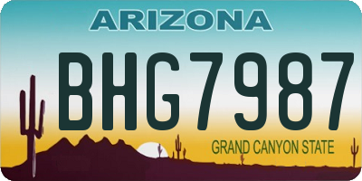 AZ license plate BHG7987
