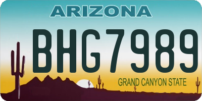 AZ license plate BHG7989