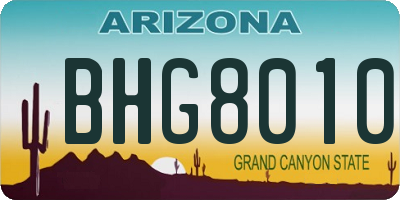 AZ license plate BHG8010