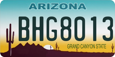 AZ license plate BHG8013