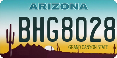AZ license plate BHG8028