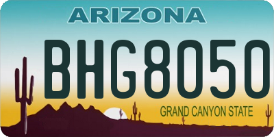 AZ license plate BHG8050