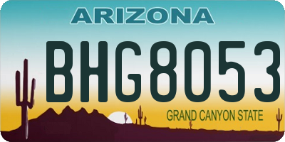 AZ license plate BHG8053