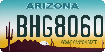AZ license plate BHG8060