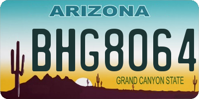 AZ license plate BHG8064