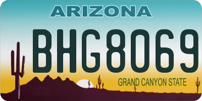 AZ license plate BHG8069