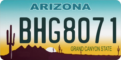 AZ license plate BHG8071