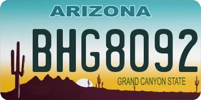 AZ license plate BHG8092