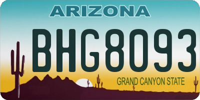 AZ license plate BHG8093
