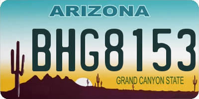 AZ license plate BHG8153