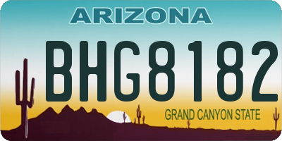 AZ license plate BHG8182