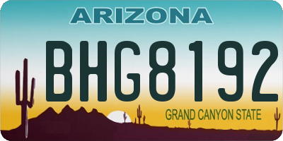 AZ license plate BHG8192