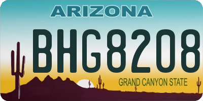 AZ license plate BHG8208