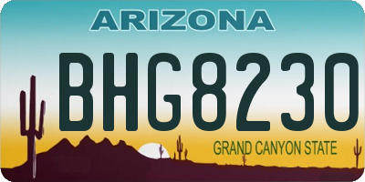 AZ license plate BHG8230