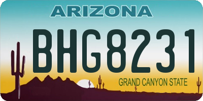 AZ license plate BHG8231