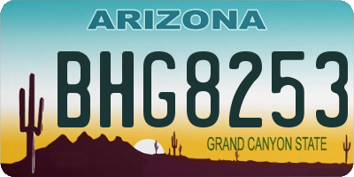 AZ license plate BHG8253