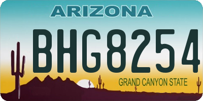 AZ license plate BHG8254