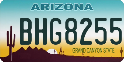 AZ license plate BHG8255