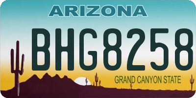 AZ license plate BHG8258