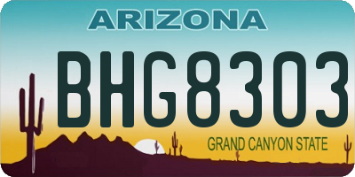 AZ license plate BHG8303