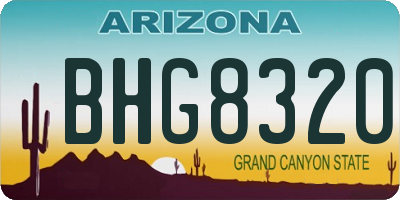 AZ license plate BHG8320