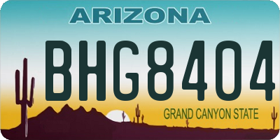 AZ license plate BHG8404