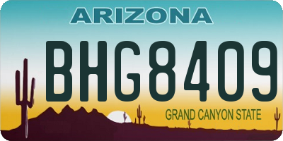 AZ license plate BHG8409
