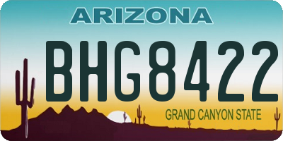 AZ license plate BHG8422