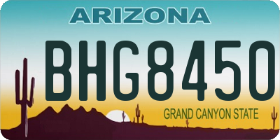 AZ license plate BHG8450